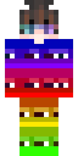 Радужный скин Майнкрафт — скачать PNG бесплатно