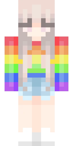 Радужный скин Майнкрафт — скачать PNG бесплатно