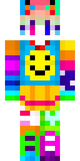 Радужный скин Майнкрафт — скачать PNG бесплатно