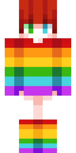 Радужный скин Майнкрафт — скачать PNG бесплатно
