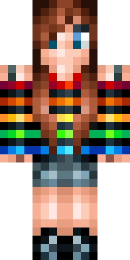 Радужный скин Майнкрафт — скачать PNG бесплатно