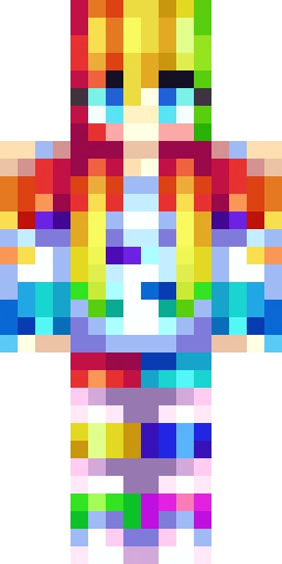 Радужный скин Майнкрафт — скачать PNG бесплатно