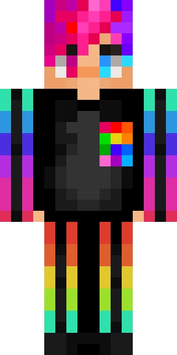 Радужный скин Майнкрафт — скачать PNG бесплатно