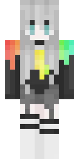 Радужный скин Майнкрафт — скачать PNG бесплатно