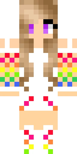 Радужный скин Майнкрафт — скачать PNG бесплатно