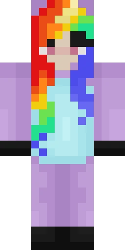 Радужный скин Майнкрафт — скачать PNG бесплатно