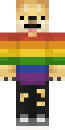 Радужный скин Майнкрафт — скачать PNG бесплатно